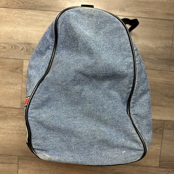 VTG Embroidered Mickey Mouse Unlimited Denim Genuine Classic Large Duffel Bag - Picture 3 of 10